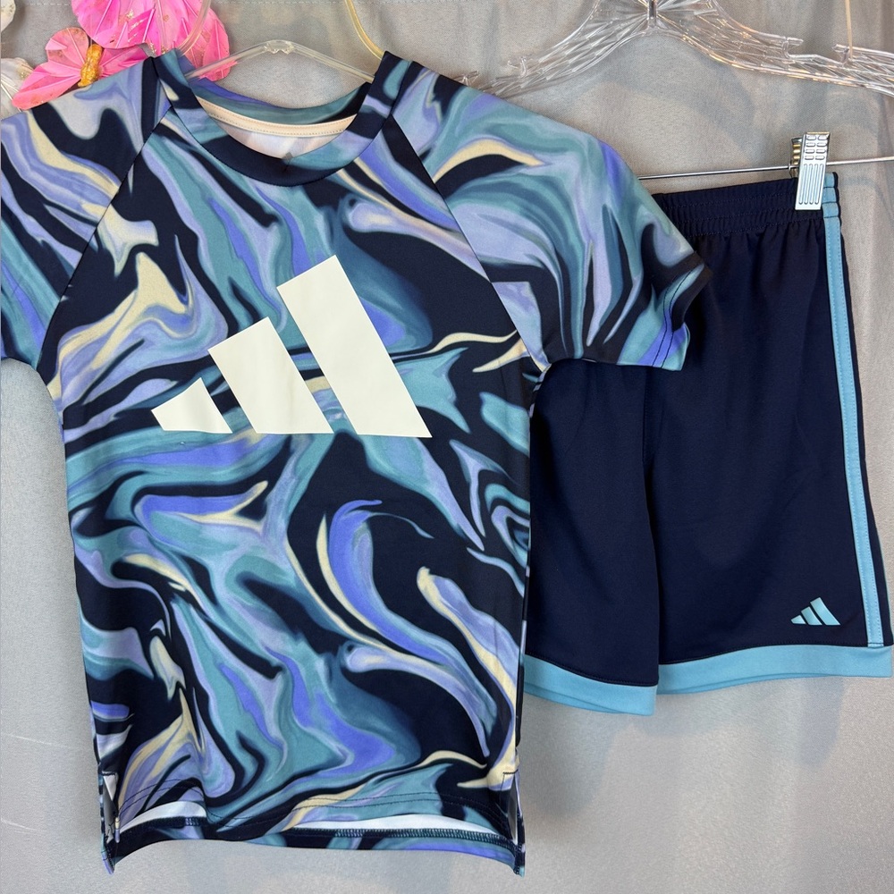 Adidas Two Piece Logo Shorts Set- Size 7